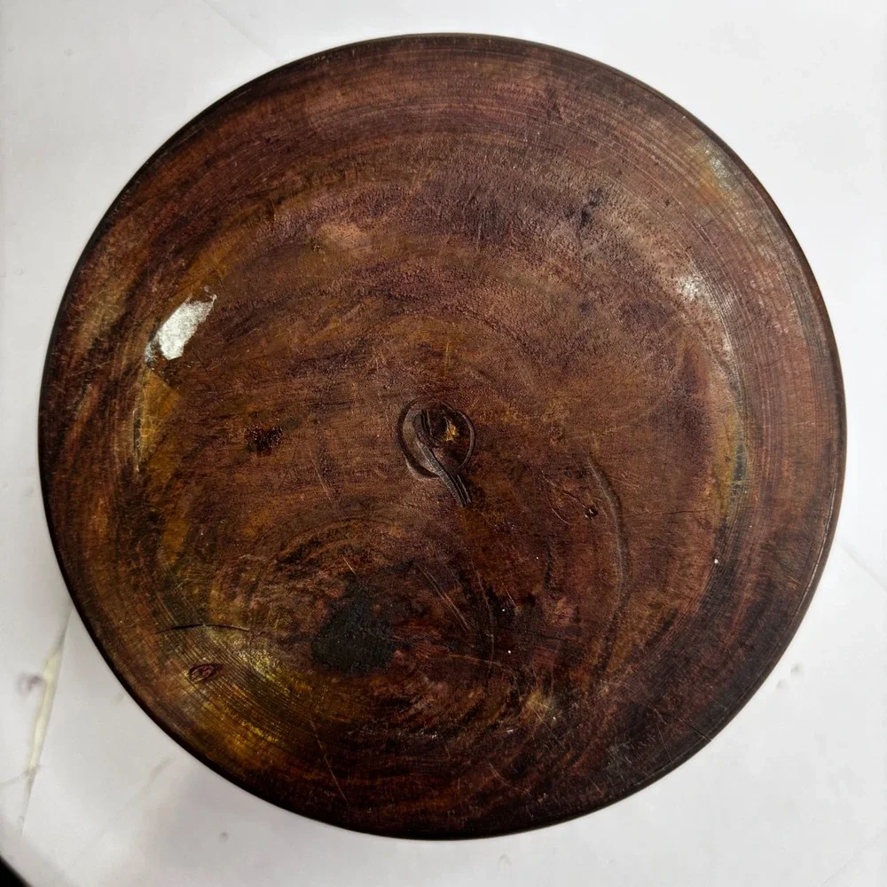 Vintage Hand Carved Wood Elephant Coaster Set of 4 with Matching Holder‎ Rustic